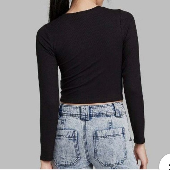 Wild Fable Black Crop Top with Red Heart - Picture 3 of 9